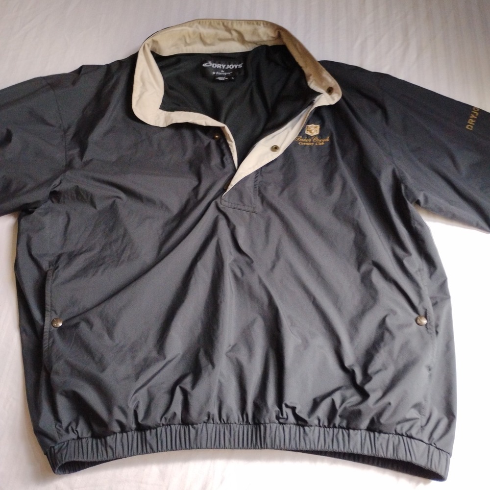 Footjoy Dryjoys Jacket Large 1/4 Zip Windbreaker Golf Preppy Tennis Prep Nylon